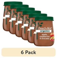 6 pack 4oz Jar Organics Stage 2 Organic Baby Food, Apple Raspberries  Avocado