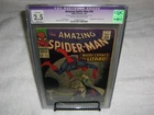 THE AMAZING SPIDER-MAN #44 CGC 2.5 CREAM to OFF-WHITE PAGES 1-1967 2nd LIZARD
