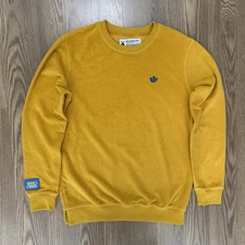 Dutch Bros Sweatshirt Mens S Yellow Blue Long Sleeve Pullover Crewneck Coffee