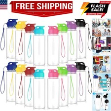 16 Pack Bulk Water Bottles-17oz Plastic Sports Water Bottles for Kids and Adu...