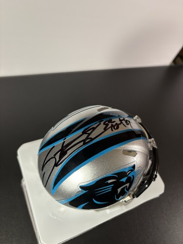 Steve Smith Sr firmato Carolina Panthers Speed Mini casco Beckett BAS Coa - Foto 2 di 11