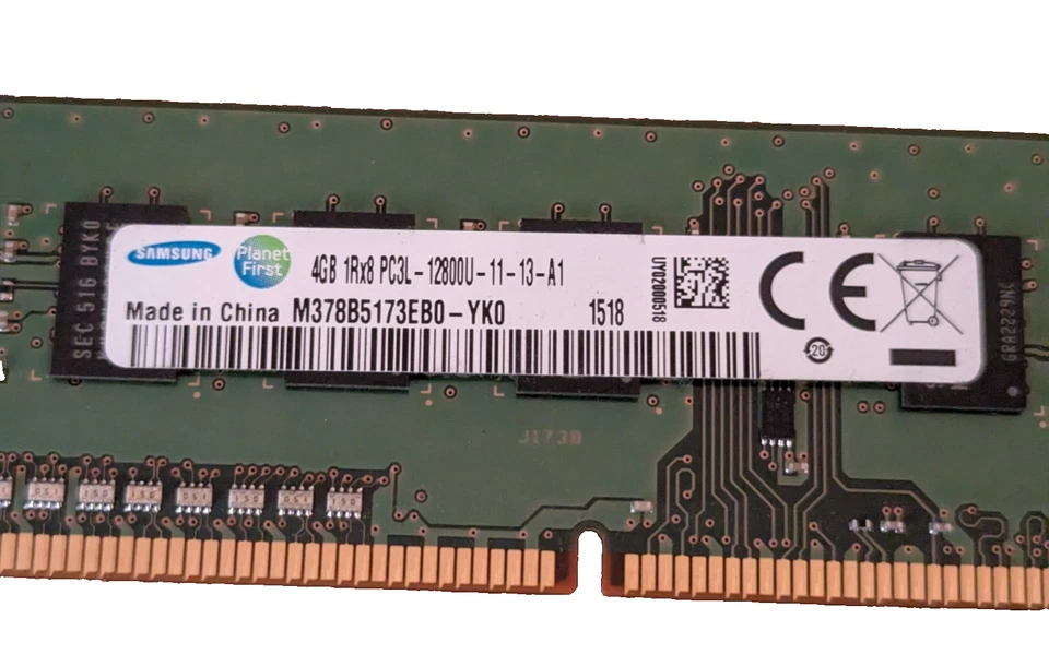 Samsung 20GB (5×4GB) DDR3L-1600U Desktop RAM Lot – PC3L-12800U – Tested Memory - Image 2 of 2