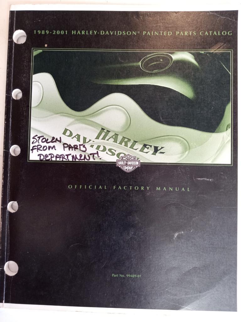 2001 HARLEY OEM 99489-01 PAINTED PARTS CATALOG 1989-2001 TOUR