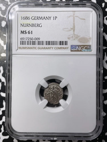 1686 Germany Nurnberg 1 Pfennig NGC MS61 Lot#G9514 Nice UNC!