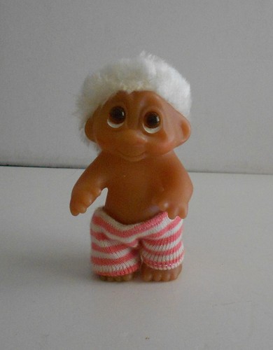Vintage 1985 Dam Baby Troll Doll White Hair - Picture 2 of 4