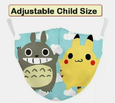 Children Face Mask Reusable Pokemon Pikachu Adjustable Washable Cloth Boy Funny