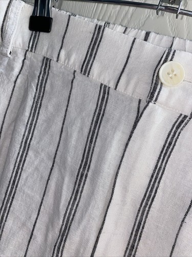 Neu mit Etikett CPW leichte cremefarbene und blau gestreifte lange bequeme Leinenhose Medium - Bild 4 von 9
