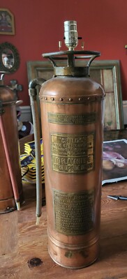 VTG Antique CHILDS Foamite Fire Extinguisher Copper With Brass