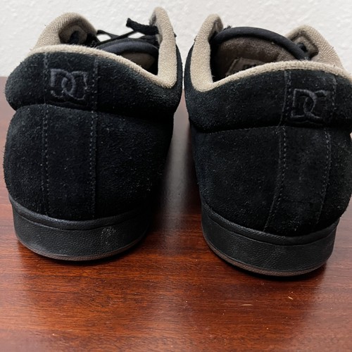 DC Shoes scarpe da uomo tutte nere in pelle scamosciata basse stringate scarpe da skate taglia 13 - Foto 5 di 6
