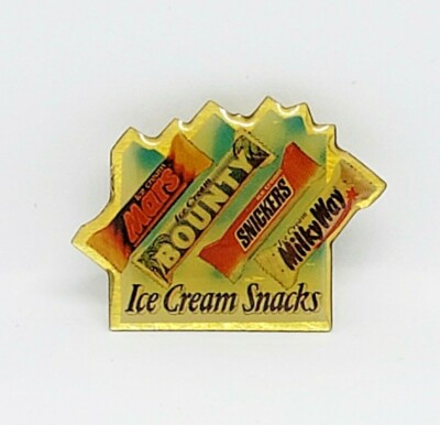 Vintage Mars Bounty Snickers Milky Way Ice Cream Snacks Lapel Hat Tie Pin Badge