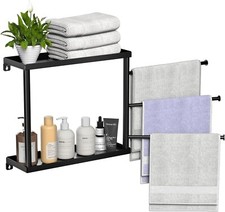 Bathroom Towel Holder Rack Space Aluminum Swivel Towel Rack with 3 Swing Arms