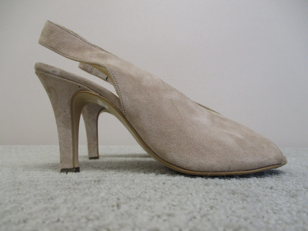 Paul Green Heels Womens 6 Taupe Peep Toe Stiletto Slingback