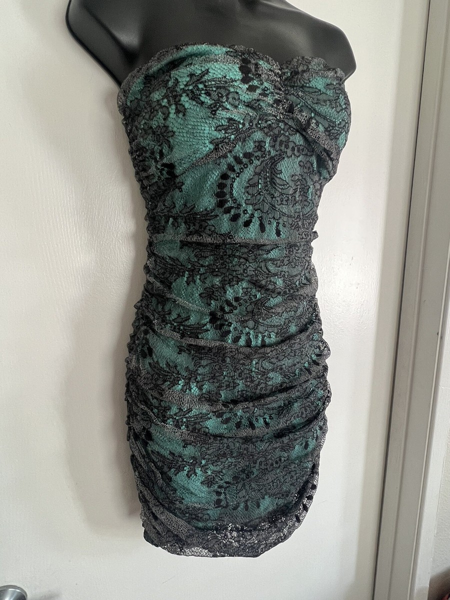 chinese dress ladies Strapless A-Line Lace & Tulle Dress CDC148 8 / Blue