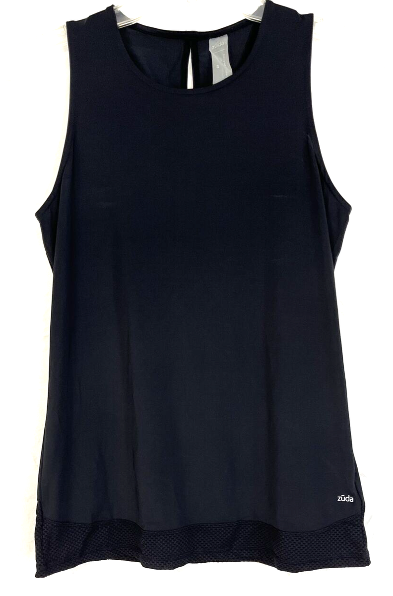 Zuda Z-Sol Knit Tank Top Shirt Sz XS Black Stretch Pull Over