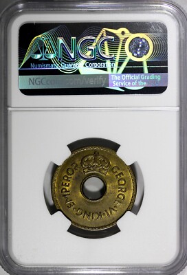 Fiji George VI Brass 1942 S 1 Penny NGC MS64 San Francisco