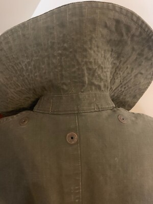 Rare Vintage WWII British Military Waterproof Canvas Cotton Trench