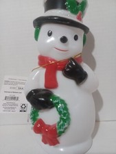 New Holiday Time 11" Light Up Tabletop Snowman Blow Mold Great Item Fast Ship