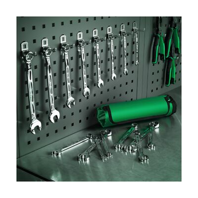 SK Combination Wrench Set, SAE 5/16" To 3/4", Metric 8mm To 19mm, 16-Piece, SuperKrome® Finish, Preminum CR-V Construction, With Rolling Pouch - View #8