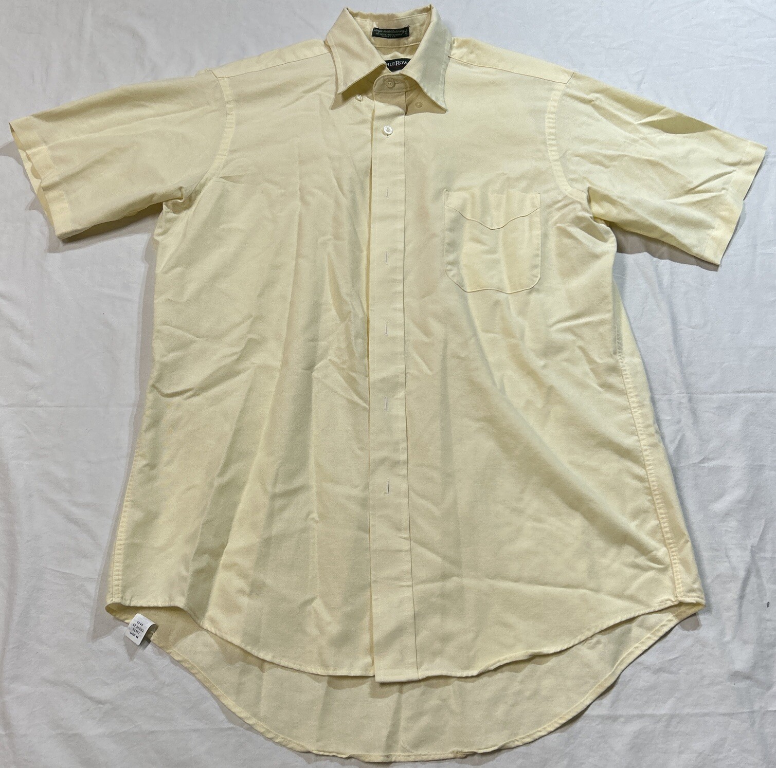 FILA Camicia Savile Row taglia 16 manica corta con bottoni singolo ago sartoriale LEGGI