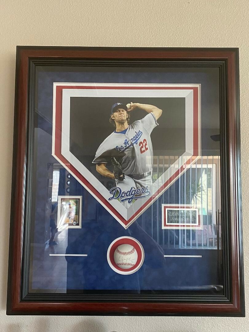 Clayton Kershaw Autographed Signed Los Angeles Dodgers Encased custom picture, card and Ball 