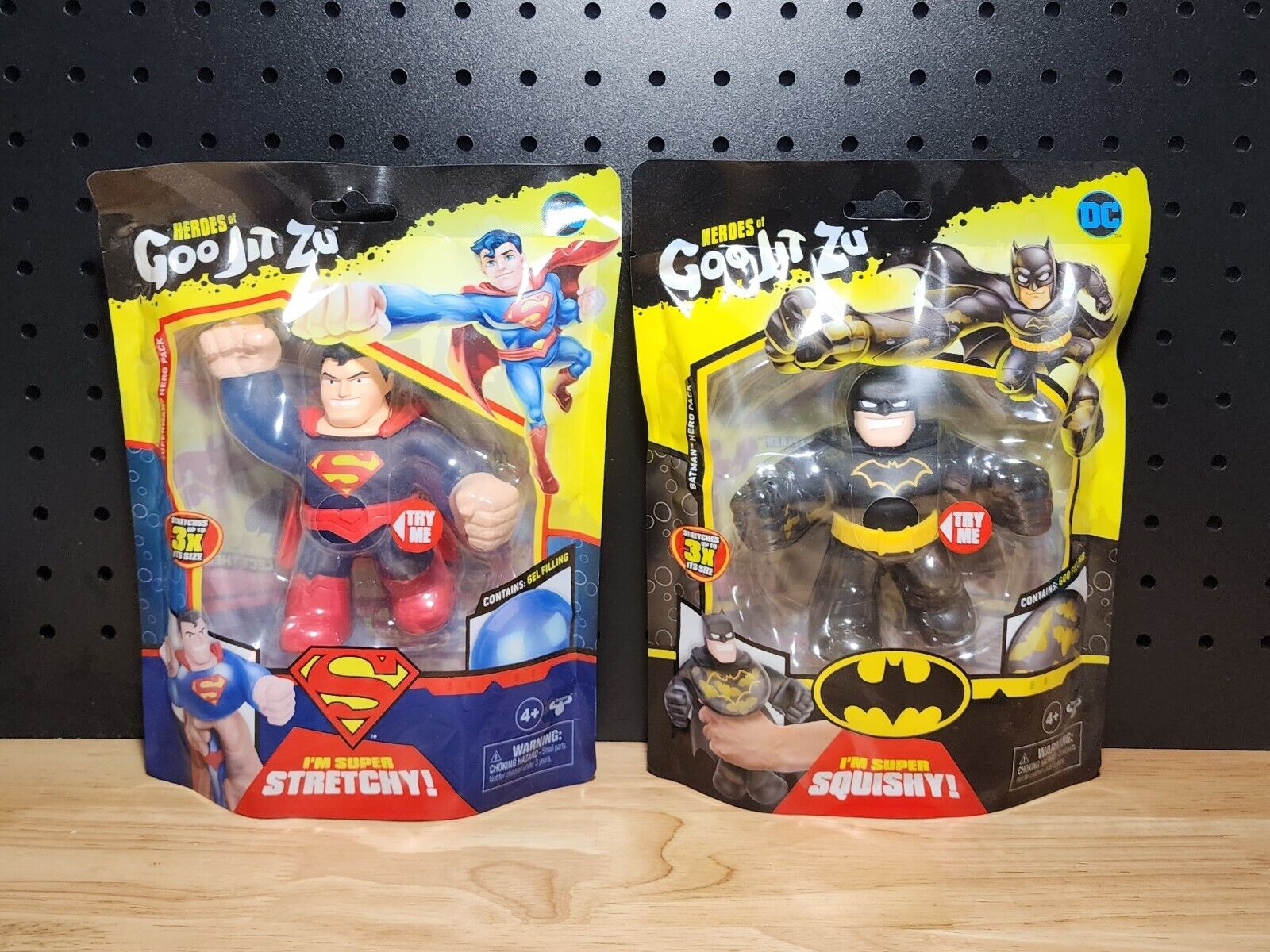 Heroes of Goo Jit Zu DC Hero Pack Superman & Batman Squishy Stretchy New 