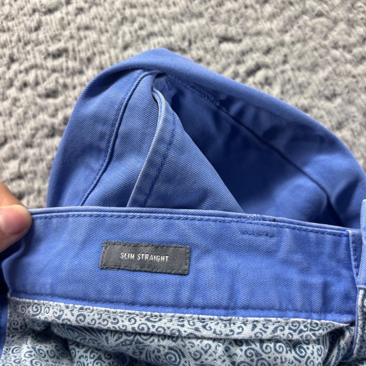 Pantalon Droit Tailleur Tissé Long Bleu Marine Grande Taille À Rayures