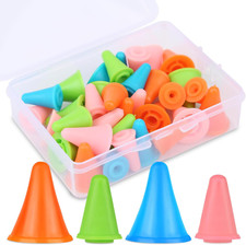 35 Pcs Knitting Needles Point Protectors Point Stoppers w/ Plastic Box for Craft