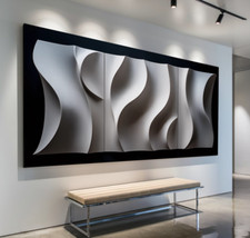 LEINWAND BILDER BIS 190x85x5 ORGANISCHES 3D MUSTER WANDBILD SCHWARZ-WEISS MODERN