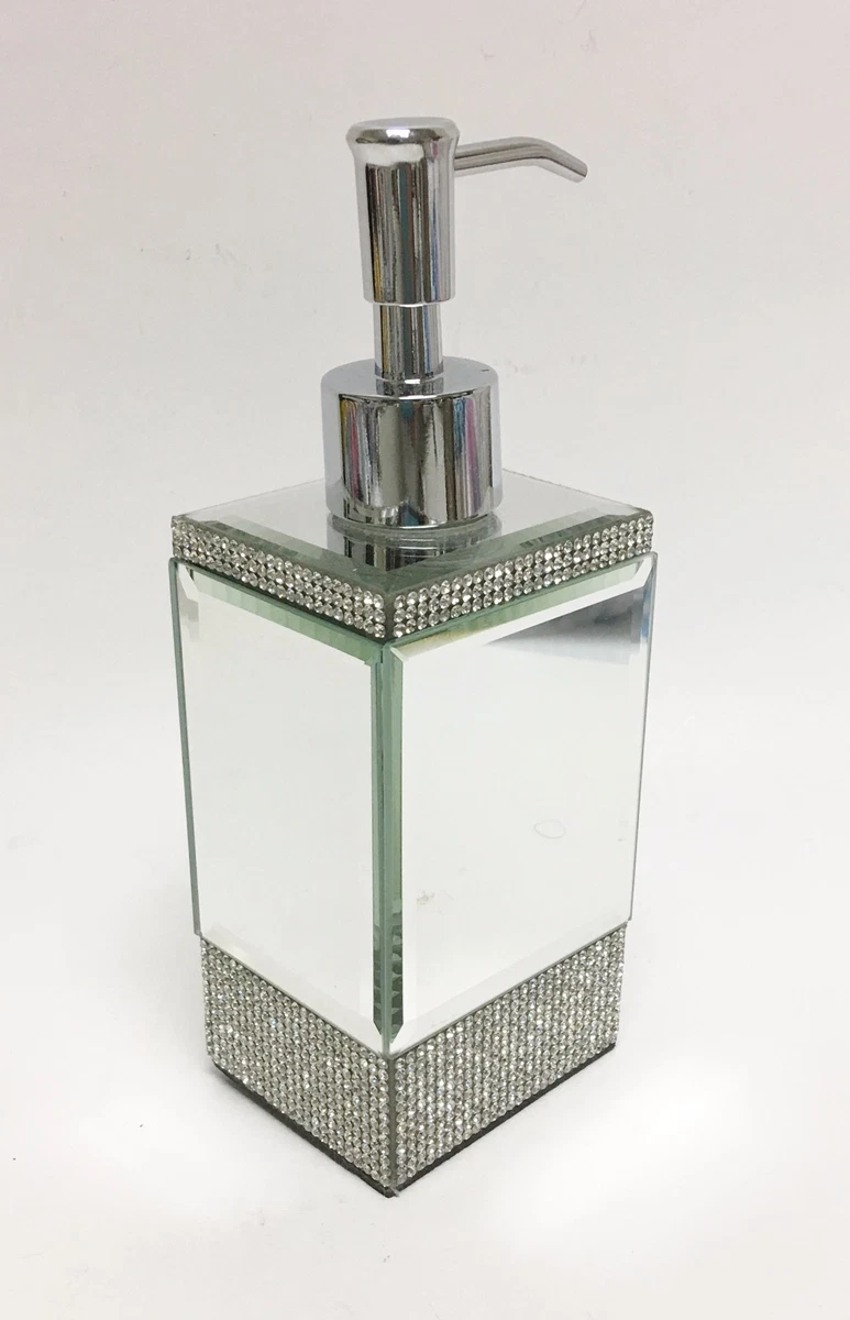 Bella Lux Mirror Rhinestone Crystal Soap Dish Bathroom Vanity Jewelry Tray NEW