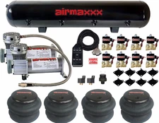 airmaxxx Dual Pewter 400 Compressors 2600 Bags 1/2 Valves 7-Switch Tank Kit