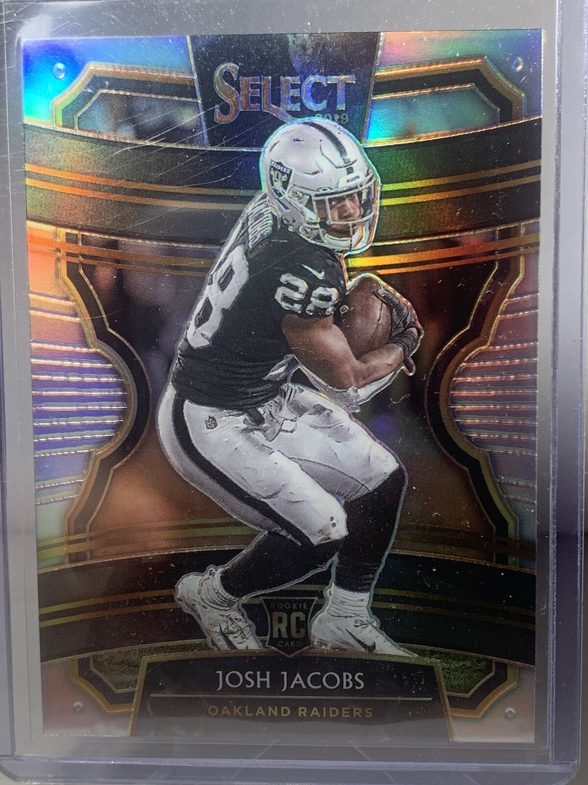 2019 Select JOSH JACOBS RC Silver Concourse Prizm Raiders