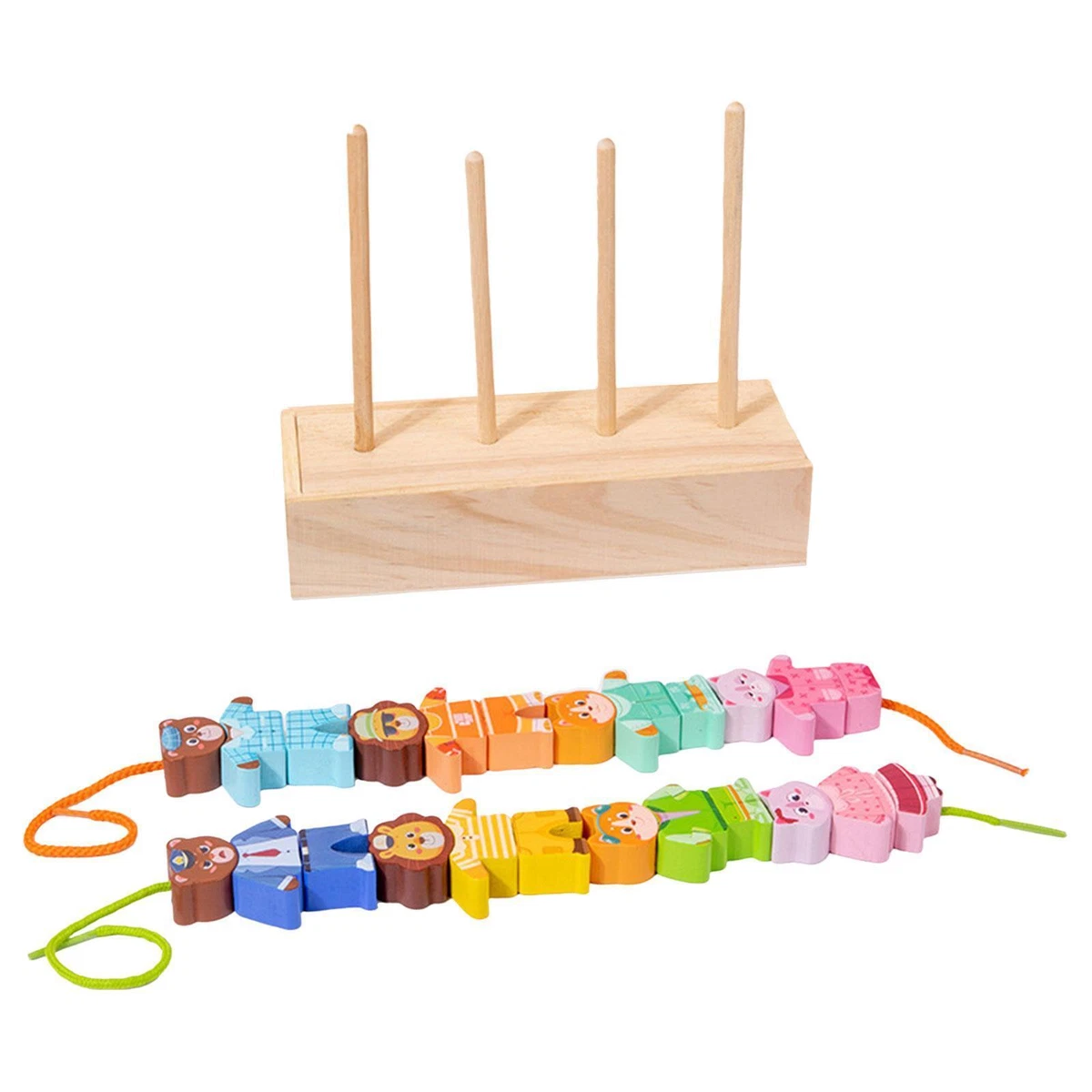 Animal Stringing Threading Beads Toy Sensory Toys for 1 2 3 4