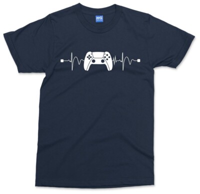 Funny Gamer Heart Pulse T-shirt PS5 controller PlayStation Kids Gaming Gift Tee