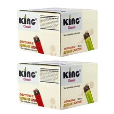 King Classic Disposable Lighters Assorted Colors 100 Lighters ( Pack Of 2)
