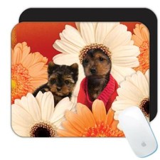 Gift Mousepad : Yorkshire Flowers Dog Pet Funny Cute Puppy Collage