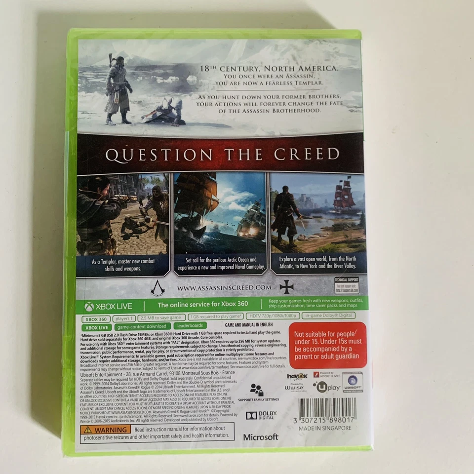 Assassins Creed Rogue (Microsoft Xbox 360, 2014) Xbox 360 PAL BRAND NEW SEALED - Image 2 of 4