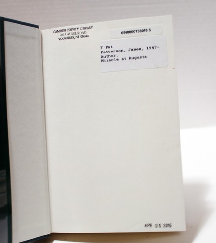 Miracle At Augusta James Patterson Peter De Jonge Ex-Library HC w/DJ Novel 2015 - Picture 7 of 9