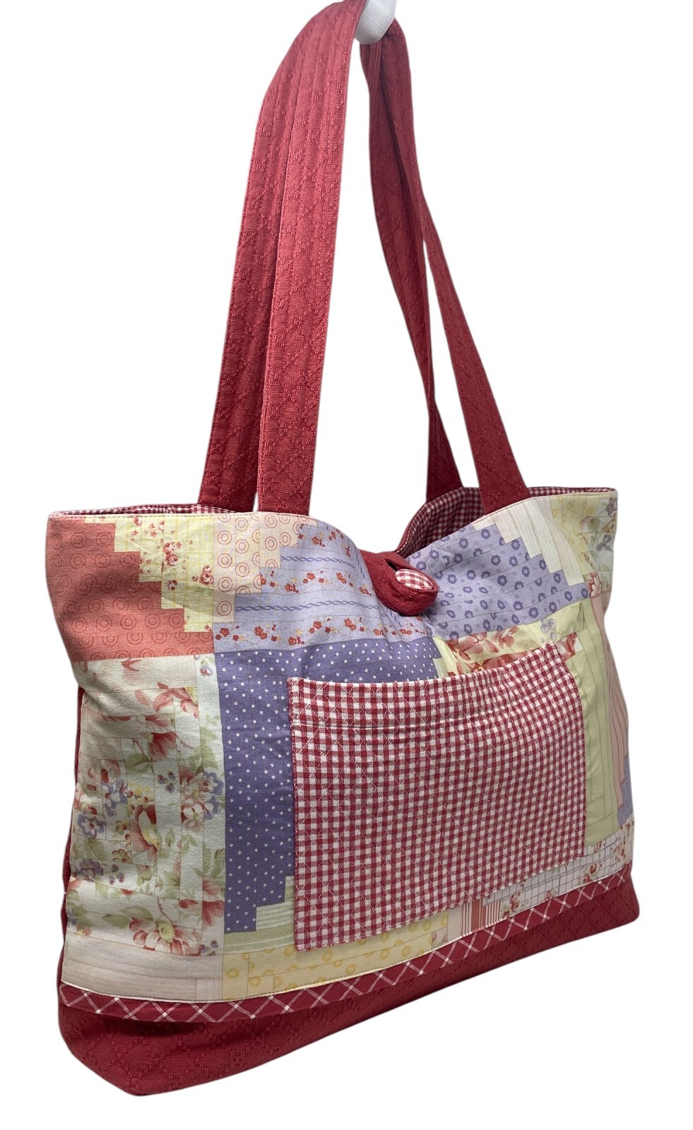 Moda Patchwork Design Tote Bag Purse-Squares-Cott… - image 2