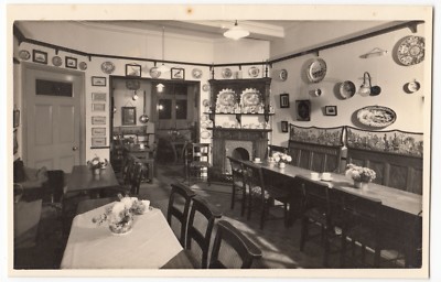 Vintage Swiss Chalet Interior Photo, Chateau D'Oex, c 1950's, Shows Dining Room