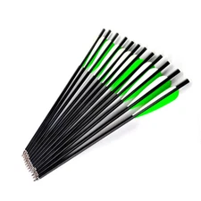 6pcs 8.8mm 20" Mixed Carbon Arrow Outdoor Hunting w/ Broadheads Archery Shooting