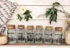 Vintage Wheaton Glass Spice Jars 1970s 6 to CHOOSE from Garden Fresh Herbs