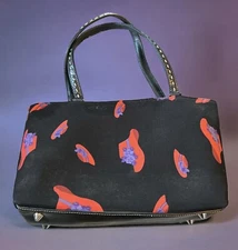 Red Hat Society Purse Red Purple Hats Handbag Double Handles Snap Closure