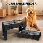 Elevated Pet Dog Bowls Slow Feeder,Adjustable Raised Dog Bowl,Food+Water Bowls