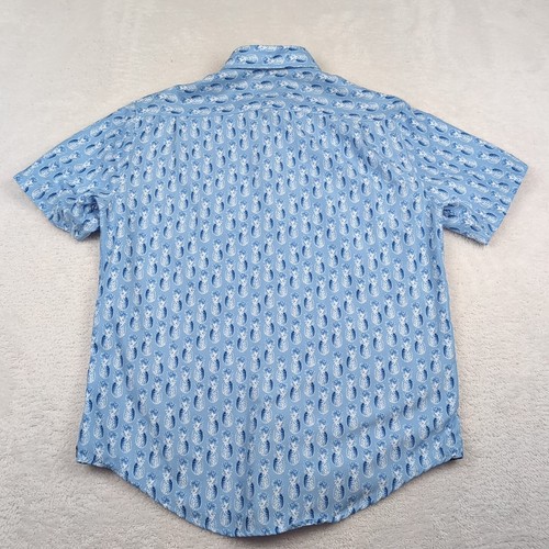 International Report Tropical Collection Blue Short Sleeve Button Up Shirt Large - Picture 7 of 7