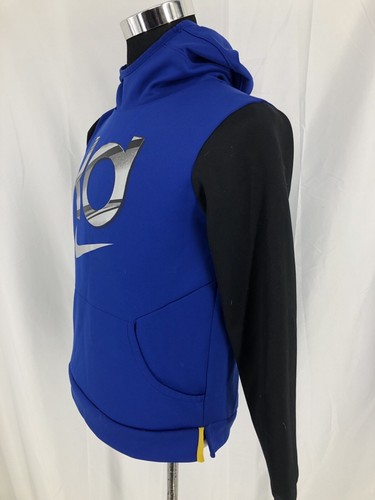 Nike Kevin Durant Blue Black Big Silver KD Logo Pullover Hoodie AJ0928 Medium - Picture 3 of 4