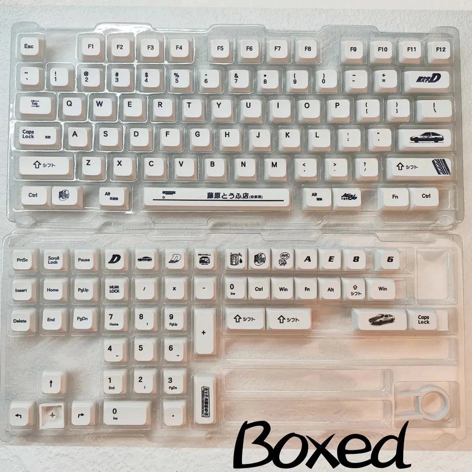 124 Keys Japanese PBT White AE86 Initial D Cherry Keycaps for Cherry MX Keyboard - Image 4 of 4