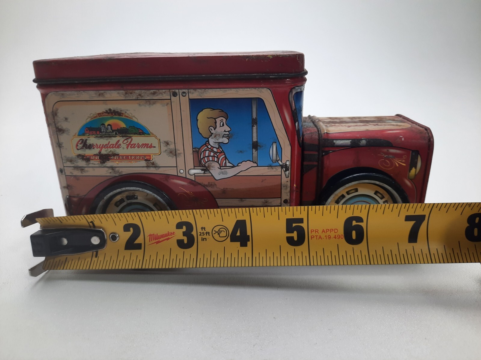 Vintage Cherrydale Farms Tin Delivery Truck Coin Bank