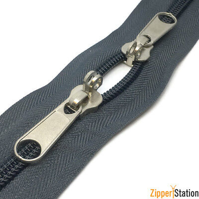 8 Heavy Duty Continuous Zip, LOCKABLE sliders for suitcase, tent zipper  (LCK#8)