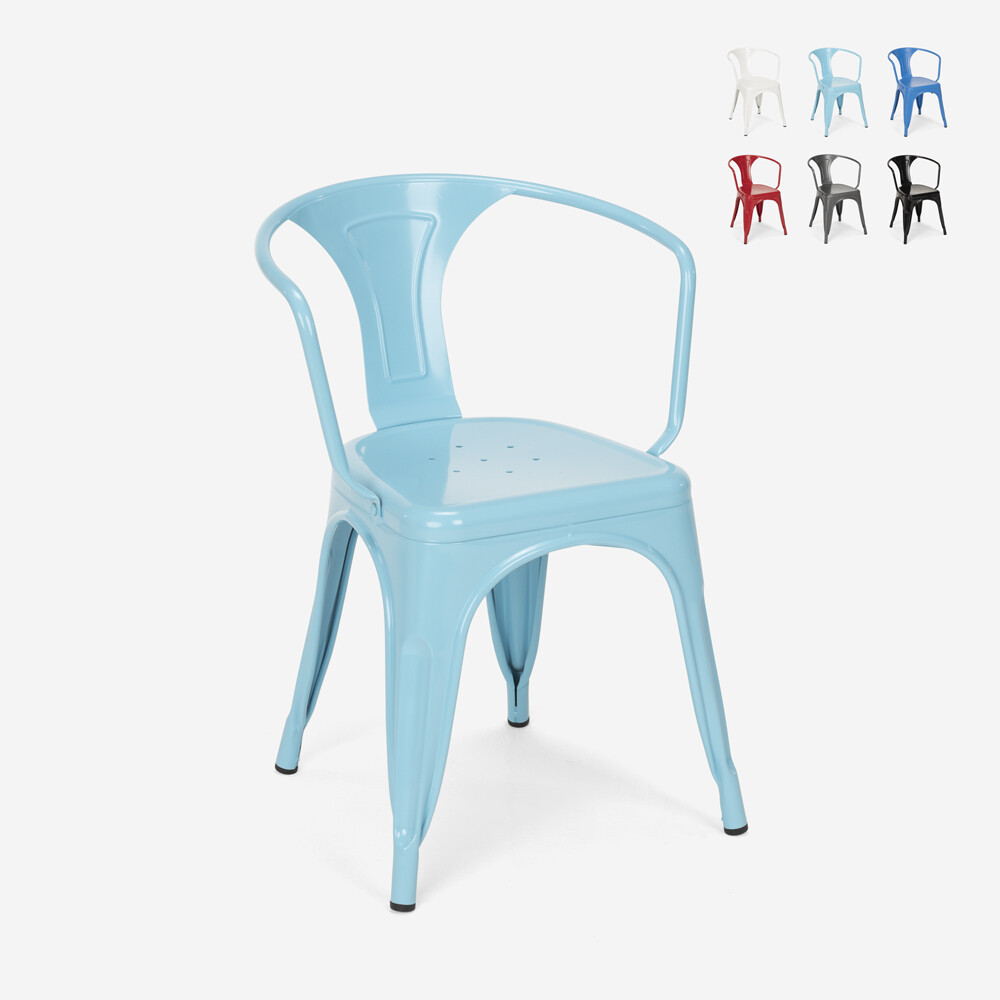 Stock 20 sillas Tolix Industrial con reposabrazos acero para cocina y bar...