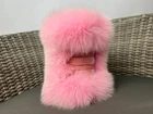 Shadow blue fox fur tube in light pink (Saga Furs)